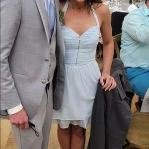 GUESS halter corset gingham mini dress baby blue